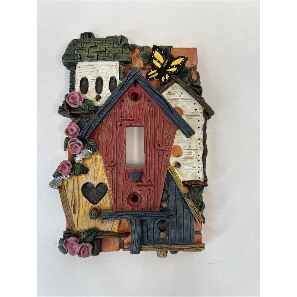 Bird House Single Light Switch Cover Resin Home Decor
